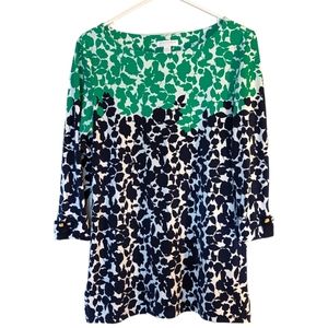 Charter Club Women's Small Petite Tunic blouse Stretchy Cuffed 3/4 Sleeves